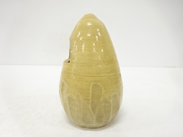  山十窯造　黄瀬戸　花入